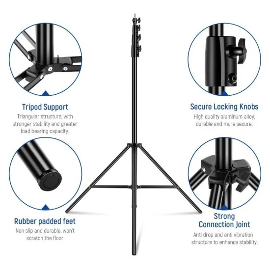 neewer 400cm  25-30-35-40mm air cushion light stand _ black